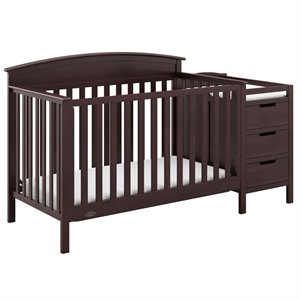 rosebery kids traditional 5 in 1 convertible crib and changer set in espresso