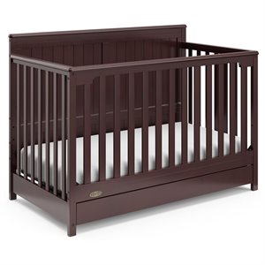 rosebery kids traditional wood 4 in 1 convertible crib with drawer in espresso