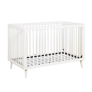rosebery kids mid-century 3-in-1 convertible baby crib for nursery in white