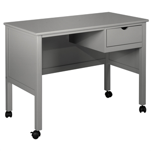 rosebery kids contemporary wood 1 drawer desk in gray