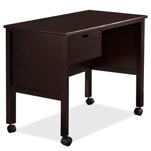 rosebery kids contemporary wood 1 drawer desk in chocolate