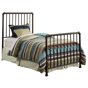 rosebery kids metal twin bed set in oiled bronze (bed frame included)