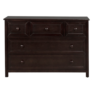 rosebery kids contemporary wood dresser with 5 drawers in chocolate