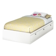 Rosebery Kids Contemporary Wood Twin Mates Bed in Pure White