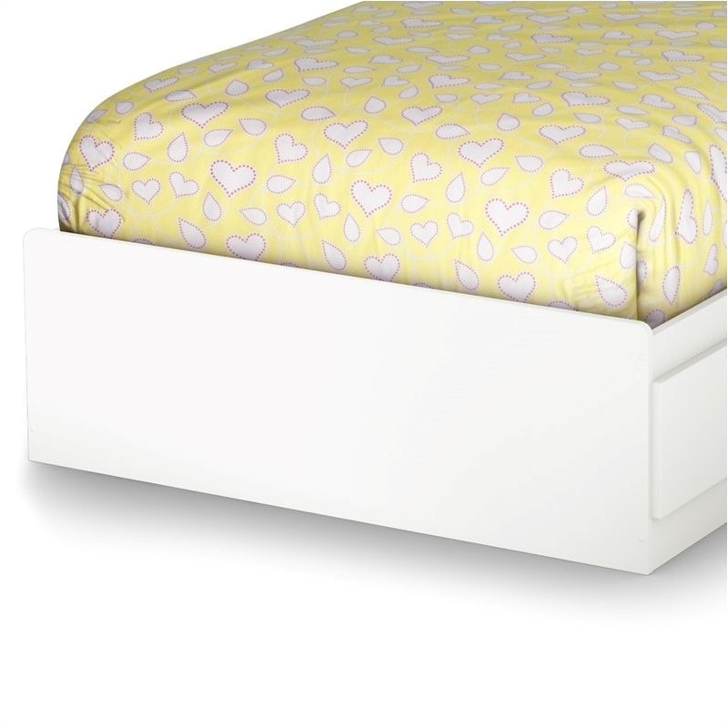 Rosebery Kids Contemporary Wood Twin Mates Bed in Pure White