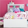 Modern Wood Twin Bookcase Bed in Pure White