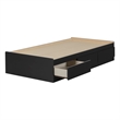 Contemporary Twin Mates Bed with 3 Drawers in Pure Black