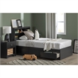 Contemporary Twin Mates Bed with 3 Drawers in Pure Black