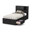 Contemporary Wood 3-Drawer Twin Mates Bed in White