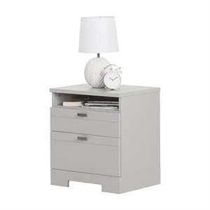 rosebery kids contemporary 2-drawer nightstand in soft gray
