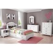 Contemporary Wood Twin Mates Storage Bed in Pure White