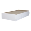 Transitional Wood Twin Mates Drawer Bed in White