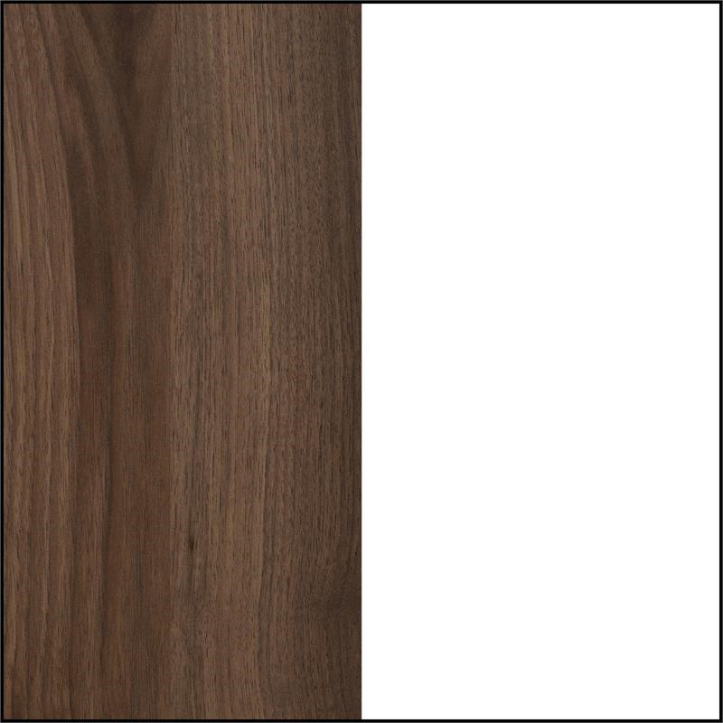 Contemporary Changing Table with Drawers in Natural Walnut-White