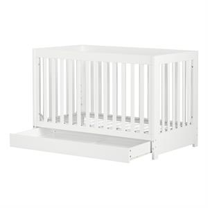 rosebery kids contemporary crib with drawer in white