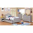 Rosebery Kids Transitional Solid Wood Twin Panel Kids Bed in Gray