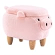 Rosebery Kids Kids Pig Fabric Storage Ottoman/Stool in Pink and Natural
