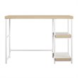 Transitional Desk with Reversible Shelves in Blonde Oak