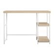 Transitional Desk with Reversible Shelves in Blonde Oak