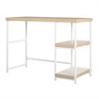 Transitional Desk with Reversible Shelves in Blonde Oak