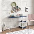 Transitional Desk with Reversible Shelves in Navy