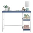 Transitional Desk with Reversible Shelves in Navy