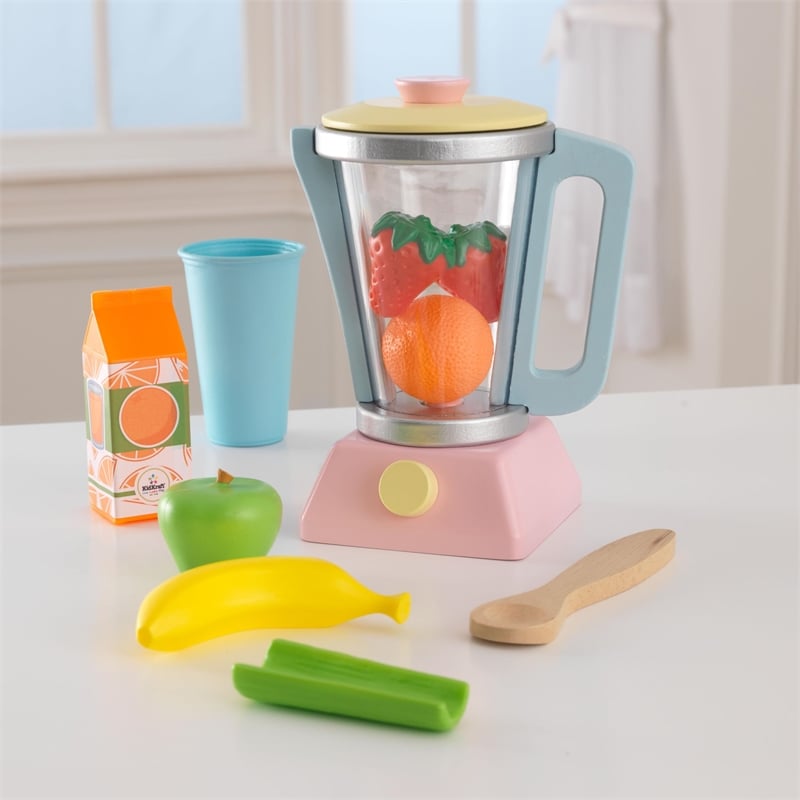 Rosebery Kids Modern Wood Pastel Smoothie Set in Multi-Color