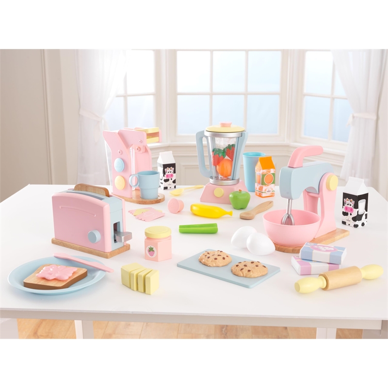 Rosebery Kids Modern Wood Pastel Smoothie Set in Multi-Color