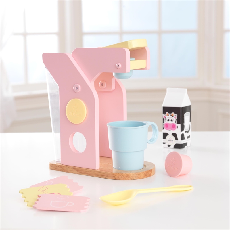 Rosebery Kids Modern Wood Coffee Play Set in Multi-Color Finish
