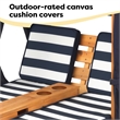 Rosebery Kids Double Chaise Lounge with Cup Holder in Honey and Navy