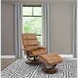Rosebery Kids Leather Manual Reclining Swivel Chair and Ottoman in Brown