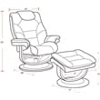 Rosebery Kids Leather Manual Reclining Swivel Chair and Ottoman in Brown