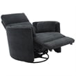 Rosebery Kids Polyester Fabric Power Swivel Glider Recliner in Black