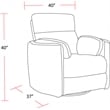 Rosebery Kids Polyester Fabric Power Swivel Glider Recliner in Black