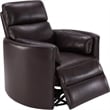 Rosebery Kids Leather Power Cordless Swivel Glider Recliner in Brown