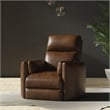 Rosebery Kids Leather Power Cordless Swivel Glider Recliner in Brown