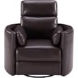 Rosebery Kids Leather Power Cordless Swivel Glider Recliner in Brown
