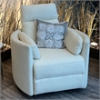 Rosebery Kids Fabric Power Swivel Glider Recliner in Revel Oyster/White