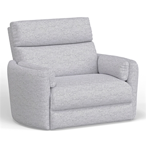 Rosebery Kids Modern Fabric Power Glider Recliner in Mineral Gray