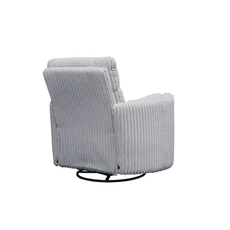 Rosebery Kids Modern Fabric Swivel Glider Recliner with USB Charger in Gray