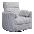 Rosebery Kids Modern Fabric Swivel Glider Recliner with USB Charger in Gray
