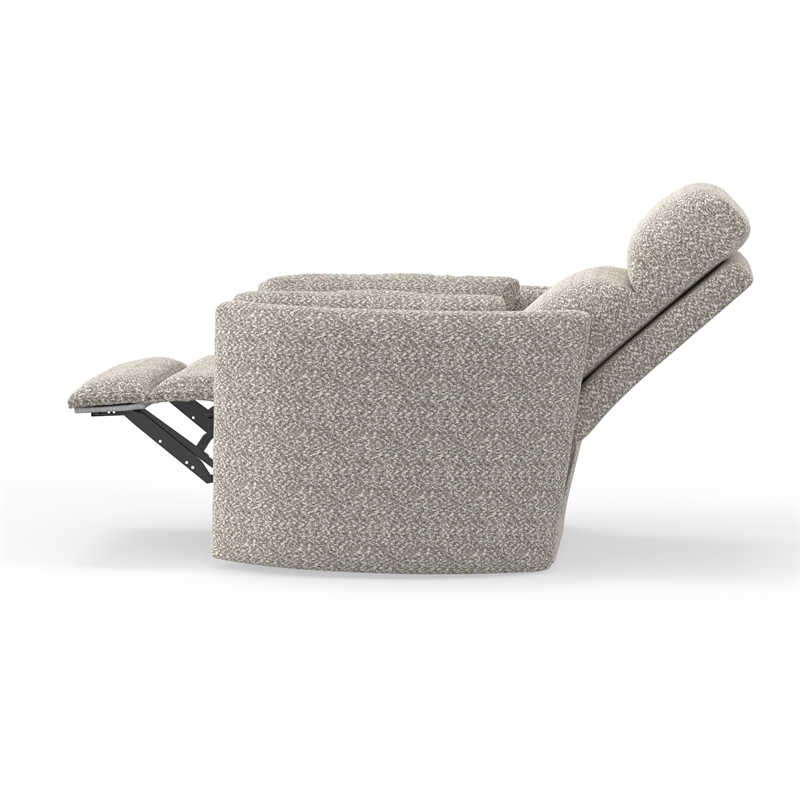 Rosebery Kids Modern Fabric Swivel Glider Recliner in Tatum River Rock