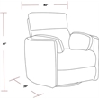 Rosebery Kids Modern Chenille Fabric Swivel Recliner in Oyster White