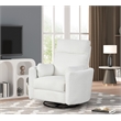 Rosebery Kids Modern Chenille Fabric Swivel Recliner in Oyster White