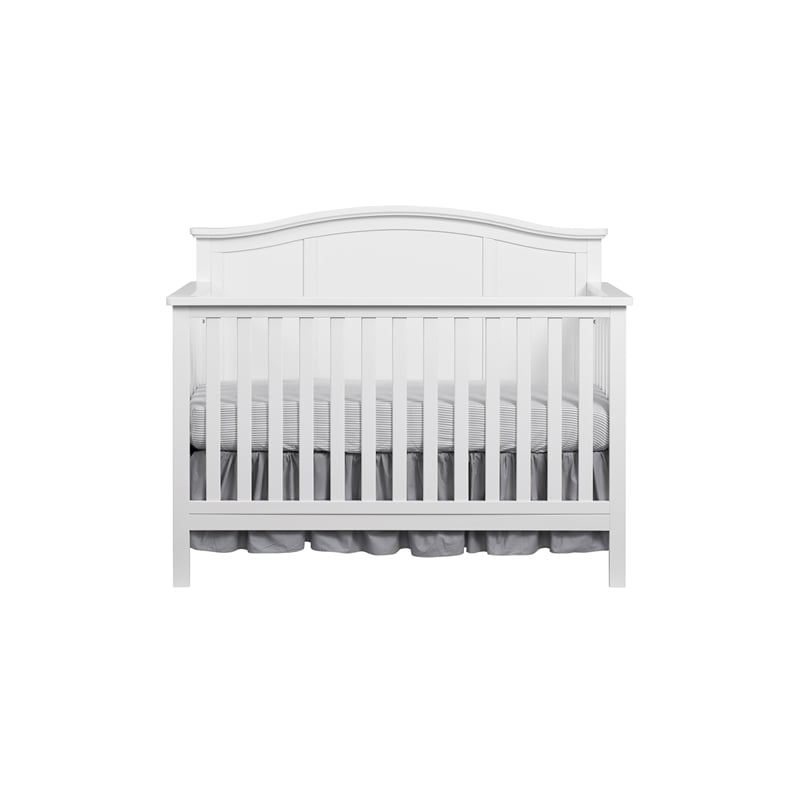 Rosebery Kids Modern Wood 4 In 1 Convertible Crib in Snow White Finish