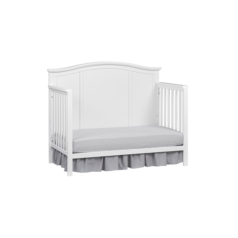 Rosebery Kids Modern Wood 4 In 1 Convertible Crib in Snow White Finish