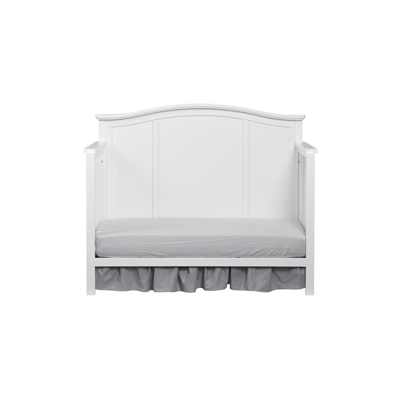Rosebery Kids Modern Wood 4 In 1 Convertible Crib in Snow White Finish