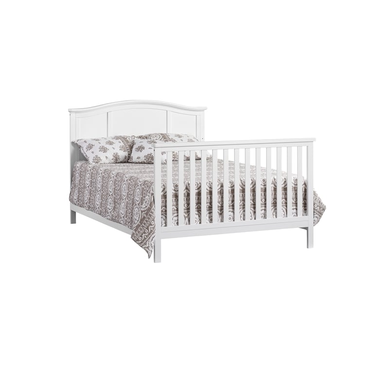 Rosebery Kids Modern Wood 4 In 1 Convertible Crib in Snow White Finish