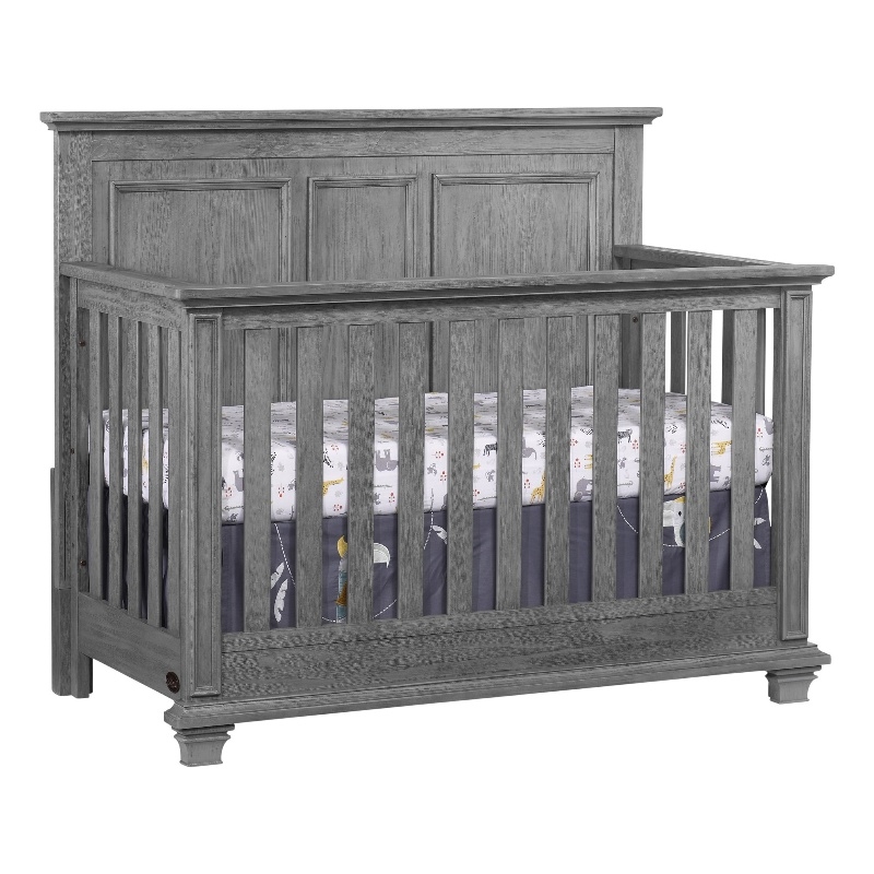 Rosebery Kids Set of 2 Graphite Gray 4 In 1 Convertible Crib & 5-Drawer Chest
