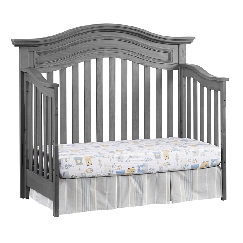 Rosebery Kids Set of 3 Gray 4 In 1 Convertible Crib & Chest & Nightstand