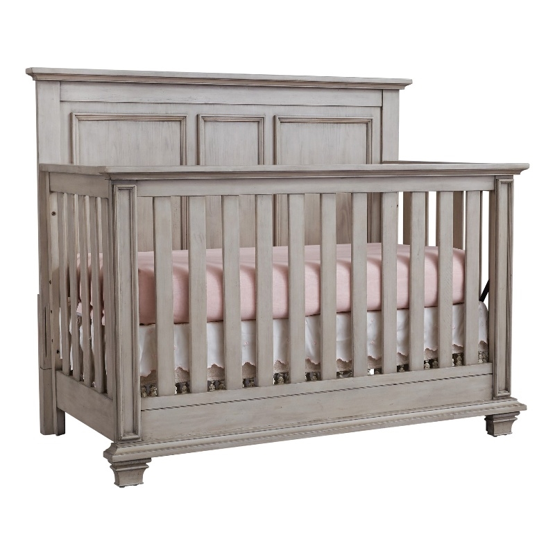 Rosebery Kids Set of 3 Stone Gray 4 In 1 Convertible Crib & Chest & Nightstand